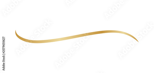 Fotografie Elegant golden swoosh wave line isolated on transparent background