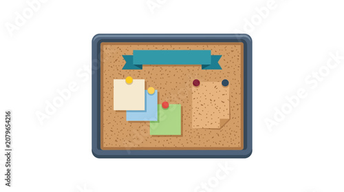 Cork Bulletin Board Vector Illustration