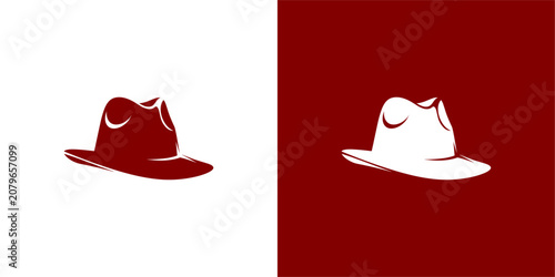 Fotografía Minimalist felt fedora hat silhouette for fashion branding.