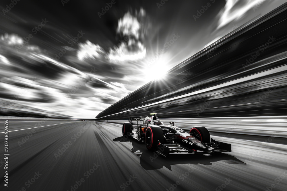 Obraz premium Sport car driving on the track.