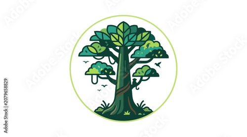 Photography Jungle Tree Badge Design