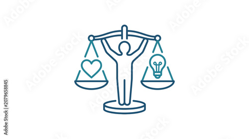 Photos Heart and Lightbulb Balance Scale Icon