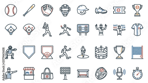 Baseball Sport Icon Set