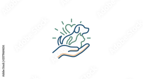 Pet Care Hand Logo Element