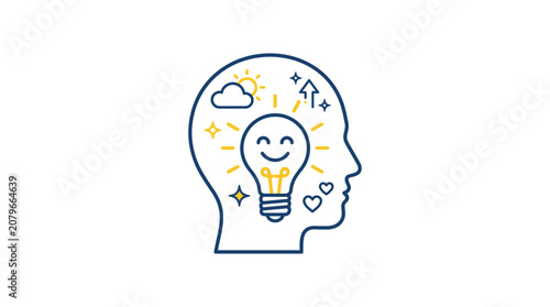 Positive Thinking and Creative Mind Vector Illustration