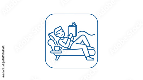 Person Reading on Sofa Icon