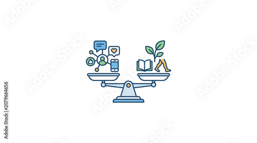 Work Life Balance Conceptual Vector Illustration
