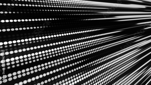 Billede på lærred Streams of light rapidly pierce the darkness, forming rhythmic paths
