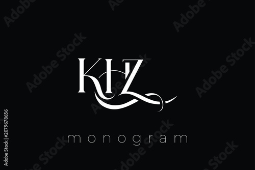 KHZ Elegant Monogram Logo Design With Decorative Lettering