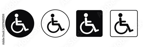 Canvastavla Handicapped sign, wheelchair accessibility symbol, disabled parking marker, accessible entrance icon, universal access vector design