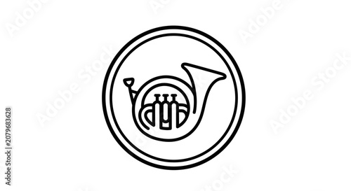 French horn musical instrument simple icon