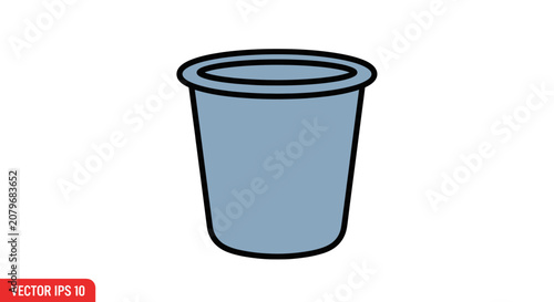 Simple Blue Plastic Cup on White Background