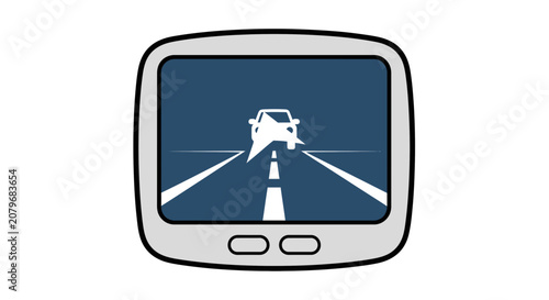Rear view camera display with car on road