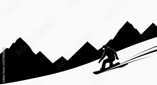 Person Snowboarding Down Mountain Slope