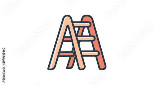Ladder for climbing and reaching high shelves indoors