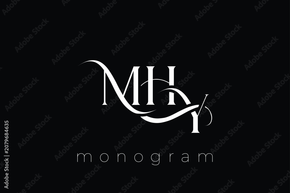 Fototapeta premium MHY Elegant Monogram Logo Design With Decorative Lettering