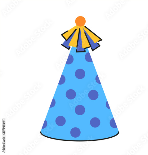 Colorful Party Hat with Polka Dots and Ribbon for Birthday Celebrations