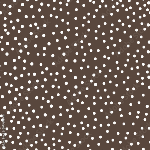 Deer Fur Inspired Seamless Pattern with White Polka Dots on Brown Background
