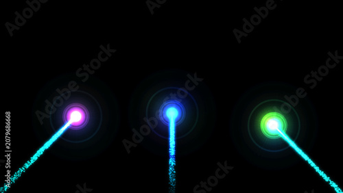 Abstract neon firework circles with colorful streaks on a dark night sky background. Ideal for futuristic designs or nightlifethemed projects.