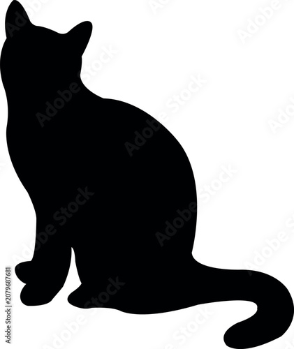 a cat body silhouette vector