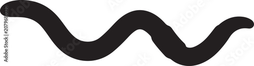 Earthworm Silhouette Vector Icon in Minimal Black Outline Style