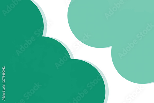 Clean Deep Sea Green and Mint Turquoise Minimalist Cloud Design.