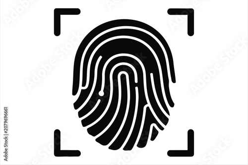 Fingerprint biometric security scan icon
