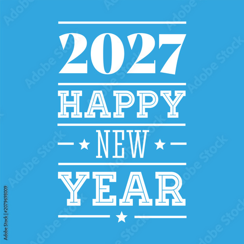 Happy New Year vintage sign lettering