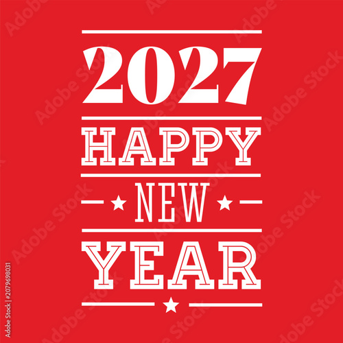 Happy New Year vintage sign lettering