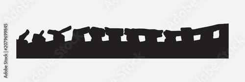 Tableau sur toile Silhouette of ancient ruins vector
