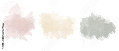 Part of the Christmas Set - Abstract Pastel Watercolor Paint Splashes Set, Minimalist Muted Matte Blots for Christmas Elements PNG