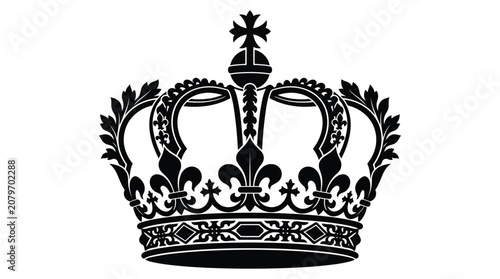 Obraz na płótnie Royal crown silhouette against a white background