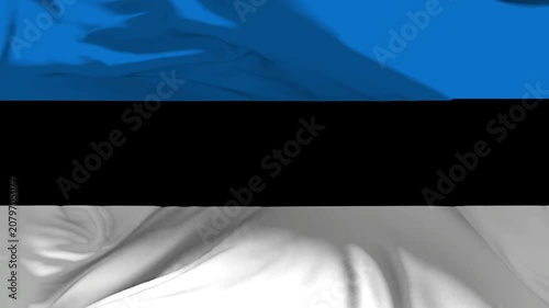 Estonia Flag Waving in Slow Motion Loop Animation