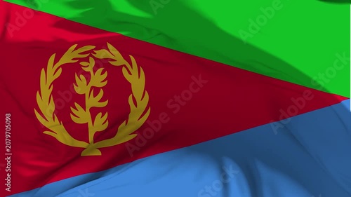 Eritrea Flag Waving in Slow Motion Loop Animation