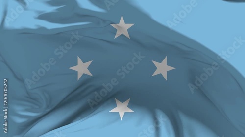 Federated States of Micronesia Flag Waving in Slow Motion Loop Animation