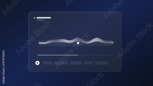 Audio recording interface with white waveform and play button