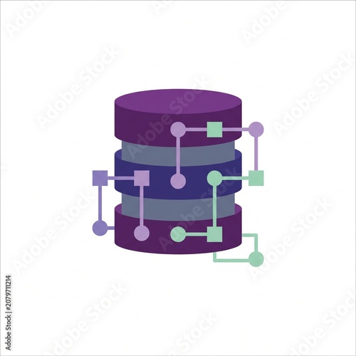 2D Flat Design AI Vector Database Icon