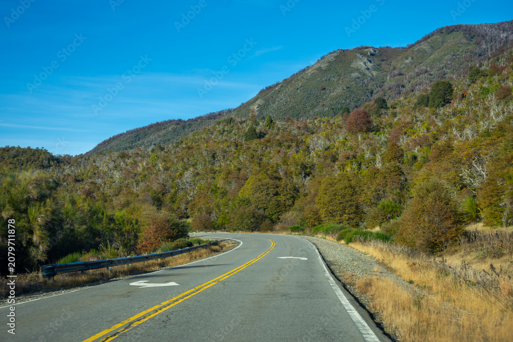 Obraz premium Landscape of El Bolsón from the National Route 40- El Bolsón, Río Negro, Argentina