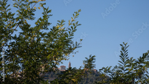 Foto landscapes of the Langhe in Piedmont with vineyards during summer before autumn