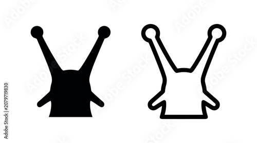 Billede på lærred Snail or Slug Head with Antennae Icon Set Representing Gastropods and Garden Cre