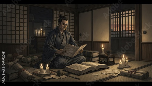 日本の歴史絵巻 時代劇背景イラスト