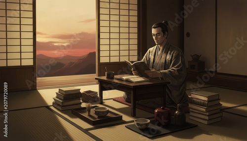 戦国時代の情景 和風デジタルアート素材