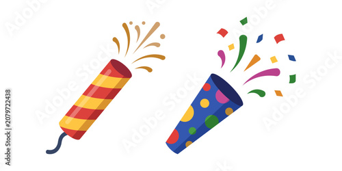 Foto Party poppers and confetti blasters set for festive celebration