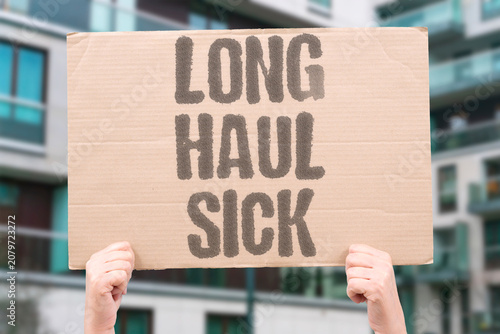 Schilderij op canvas "Long haul sick" Patients suffer from prolonged illness after the virus