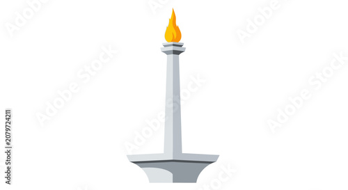 Fotografie Minimalist Illustration of Monas National Monument Jakarta