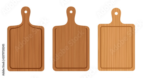 Quadro su tela Set of Three Wooden Cutting Boards for Food Preparation