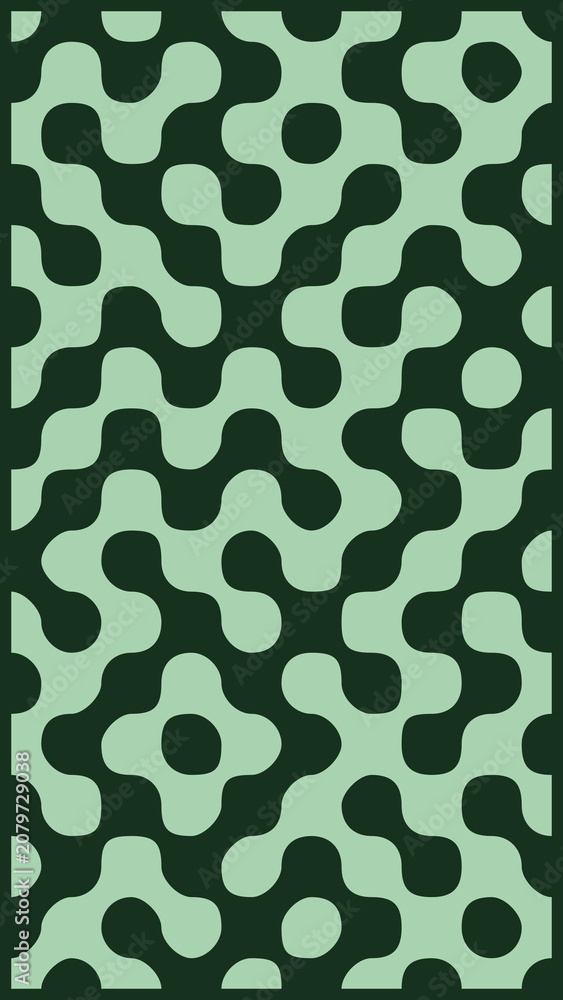 Naklejka premium Truchet two tone pattern in forest green, vertical background