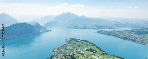 Canvastavla Lake lucerne and mount rigi in swiss alps