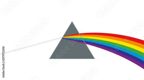 Light dispersion through a glass prism vector illustration