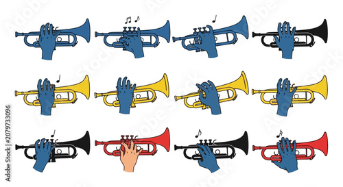 Set of Trumpet Fingering Charts for Music Education
